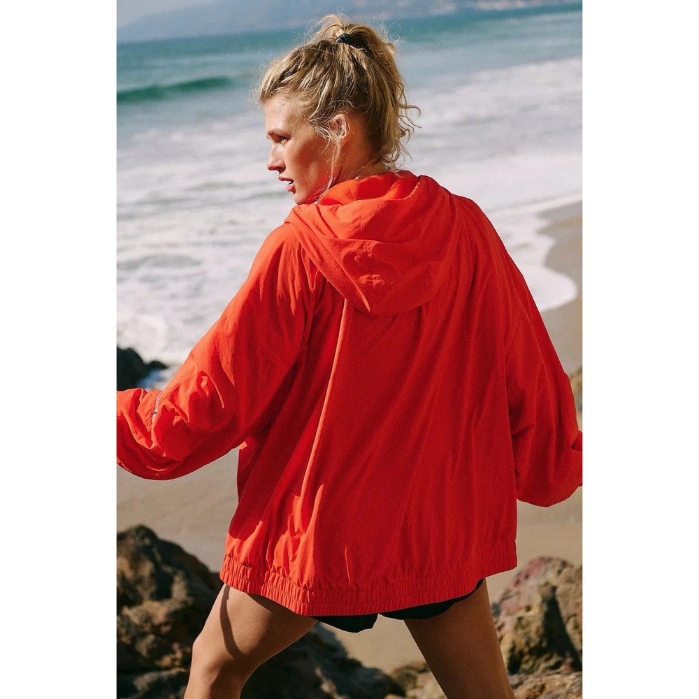 Free People Movement Explore More Fleece Jacket Blood Orange Women's Size Large - Picture 2 of 9